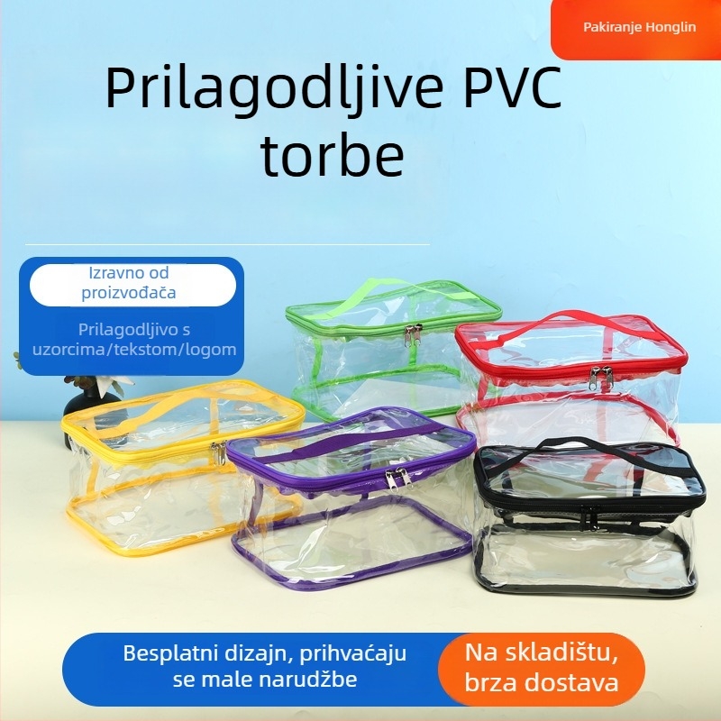 Kozmetička torbica, PVC prozirna, kubičnog oblika, vodootporna, višefunkcionalna za putovanja