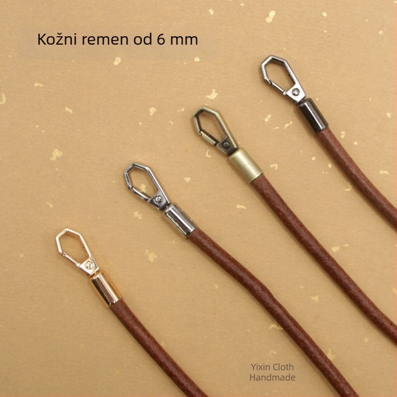6 mm kožni remen za torbu s metalnom kopčom — ručni, rameni ili crossbody remen