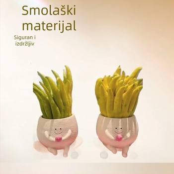 Planter od smole sa smeškastim lice na skateboardu – kreativni mali lonac za sukulente, pogodan za balkon, unutarnji prostor i vrt, izdržljiv