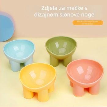 Podignuta posuda za kućne ljubimce za mačke i pse, s zaštitom vrata, nagnuta zdjela za hranu i vodu