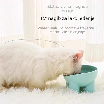 Podignuta posuda za kućne ljubimce za mačke i pse, s zaštitom vrata, nagnuta zdjela za hranu i vodu