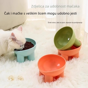Podignuta posuda za kućne ljubimce za mačke i pse, s zaštitom vrata, nagnuta zdjela za hranu i vodu