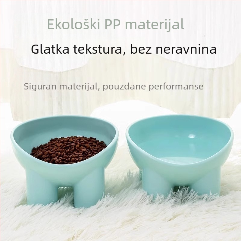 Podignuta posuda za kućne ljubimce za mačke i pse, s zaštitom vrata, nagnuta zdjela za hranu i vodu