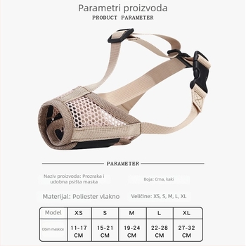 Psi muzzla od mrežne tkanine za pse s dugim njuškom, pakiranje 120, Han Dou