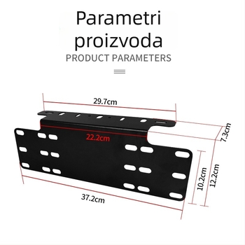 Držač registarske pločice od čelika, debeli okvir, univerzalno vozilo – montaža bez oštećenja