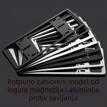 Okvir registarske pločice od magnezijsko-aluminijske legure, višefunkcionalni, protiv krađe, za vanjsku doradu automobila