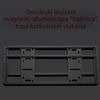 Okvir registarske pločice od magnezijsko-aluminijske legure, višefunkcionalni, protiv krađe, za vanjsku doradu automobila