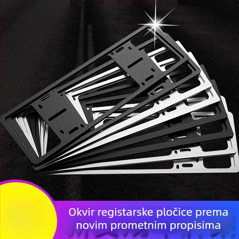 Okvir registarske pločice od magnezijsko-aluminijske legure, višefunkcionalni, protiv krađe, za vanjsku doradu automobila