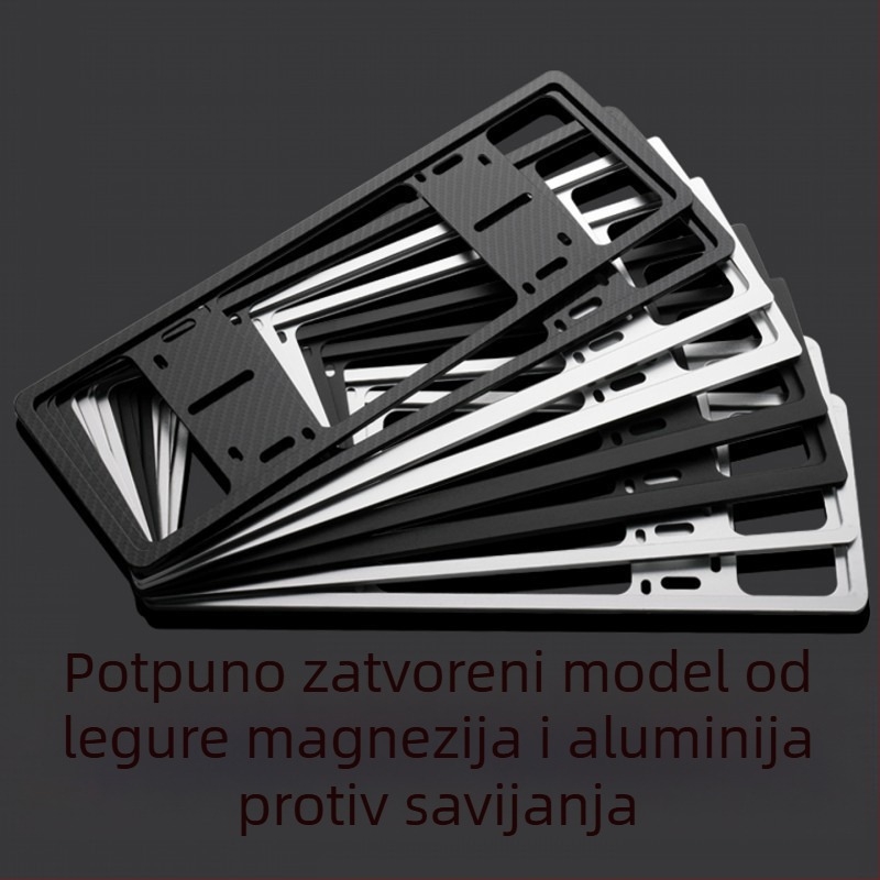 Okvir registarske pločice od magnezijsko-aluminijske legure, višefunkcionalni, protiv krađe, za vanjsku doradu automobila