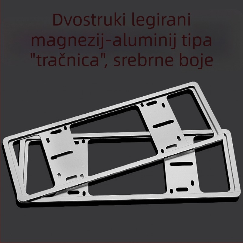 Okvir registarske pločice od magnezijsko-aluminijske legure, višefunkcionalni, protiv krađe, za vanjsku doradu automobila