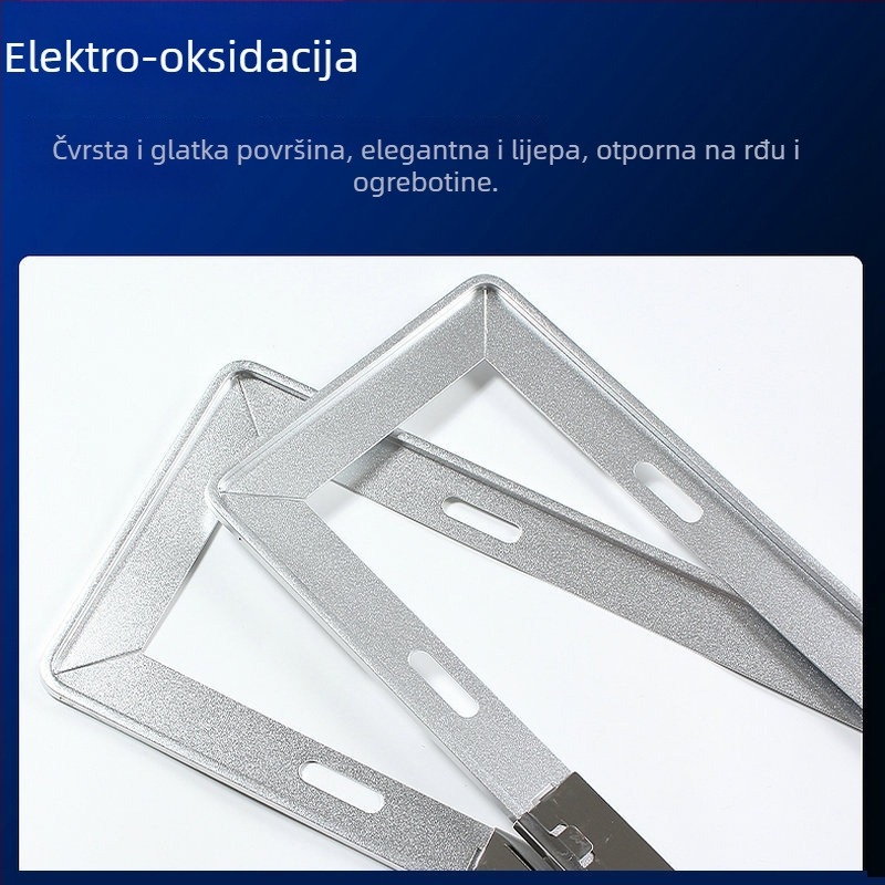 Deblji okvir za registarsku pločicu od magnezijske legure, crna oksidirana završna obrada, jednostavan i elegantan dizajn