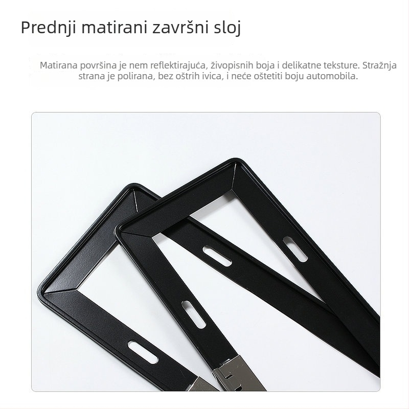 Deblji okvir za registarsku pločicu od magnezijske legure, crna oksidirana završna obrada, jednostavan i elegantan dizajn