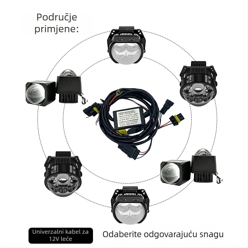 Univerzalni automobilni kabelski komplet s relejnim prekidačem i PVC kućištem, za nadogradnju svjetala za maglu, Jonood, raspon napona 3-50V