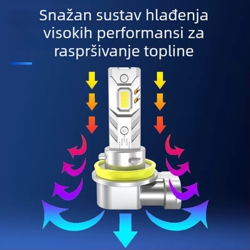 Z6 LED prednja svjetla za automobil s integriranim LED-om, mini Plug-In za H1/H7/H11/H4, 6000K, 60W, IP68, 6000 lm