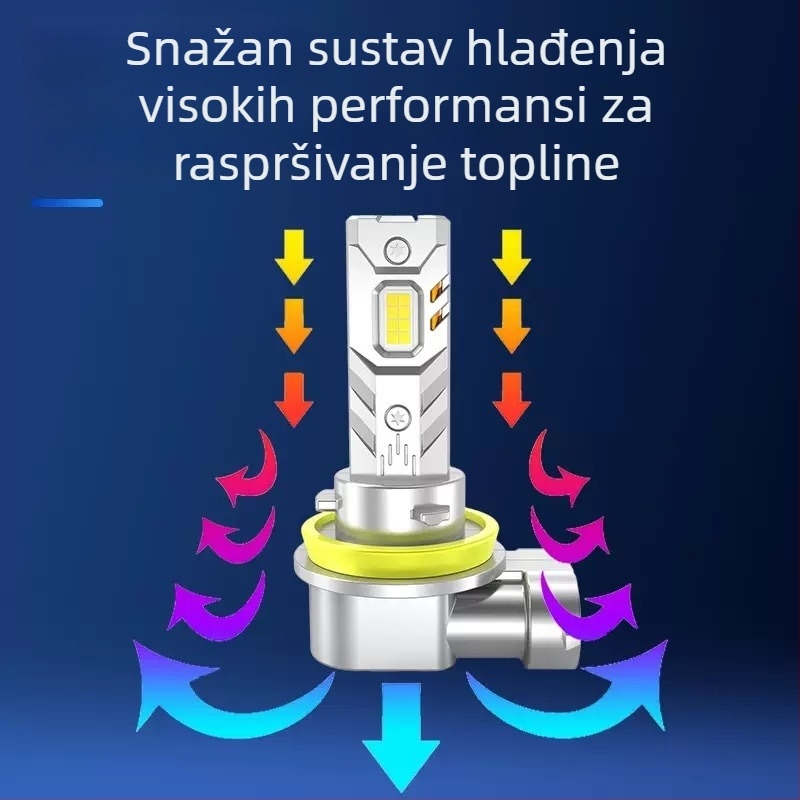 Z6 LED prednja svjetla za automobil s integriranim LED-om, mini Plug-In za H1/H7/H11/H4, 6000K, 60W, IP68, 6000 lm