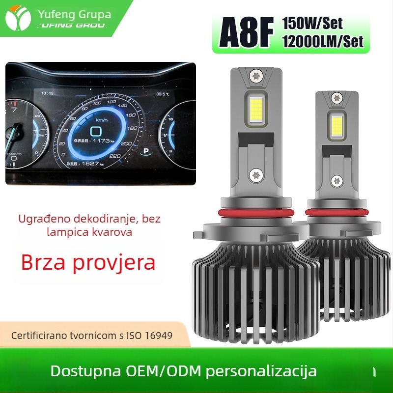 Auto LED far A8F, kućište od avionskog aluminija, 75W, 12-24V, 6000LM, IP68