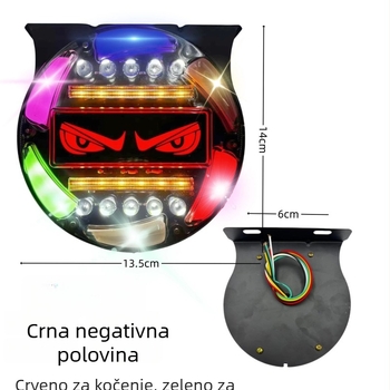 LED zadnja upozoravajuća svjetla za kamione i prikolice, vodootporna, 24V, 15W