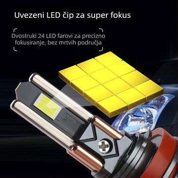 LED automobilska svjetla sa šest bakrenih cijevi – visoka snaga 120W, 12V, 12000 lm, IP68, kompatibilno s H1/H11/H4/H7/H3/9005/9006/9012