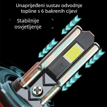 LED automobilska svjetla sa šest bakrenih cijevi – visoka snaga 120W, 12V, 12000 lm, IP68, kompatibilno s H1/H11/H4/H7/H3/9005/9006/9012
