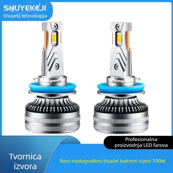 Automobilska LED prednja svjetla s dvostrukim bakrenim cijevima, 60W, 12000LM, IP68, 12-24V
