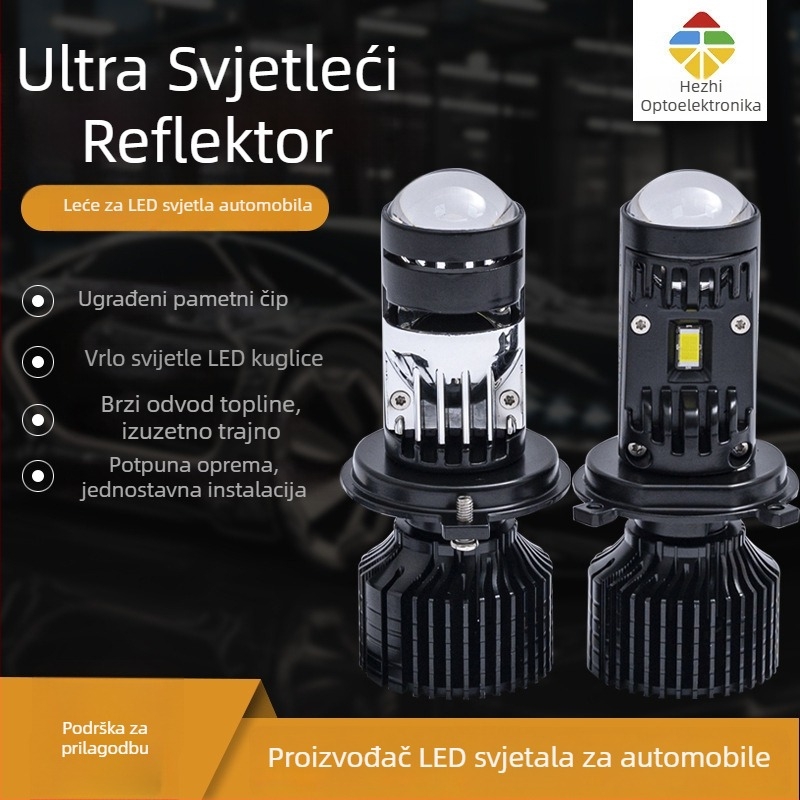 LED automobilska svjetla s lećom, tri boje 3000K/4300K/6000K, niska/visoka snaga 22W/30W, DC 9–16V, 2800 lm, matrica optika