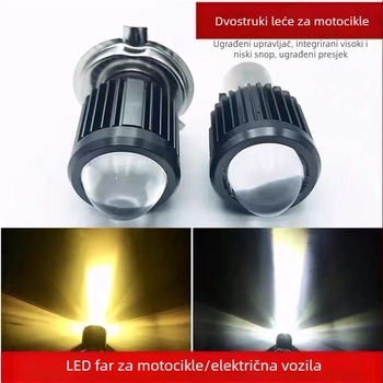 Prednje svjetlo za motocikl H4 BA20D, nosač s tri kandže, kompatibilno s H6, 12-80V, aluminijsko kućište GC