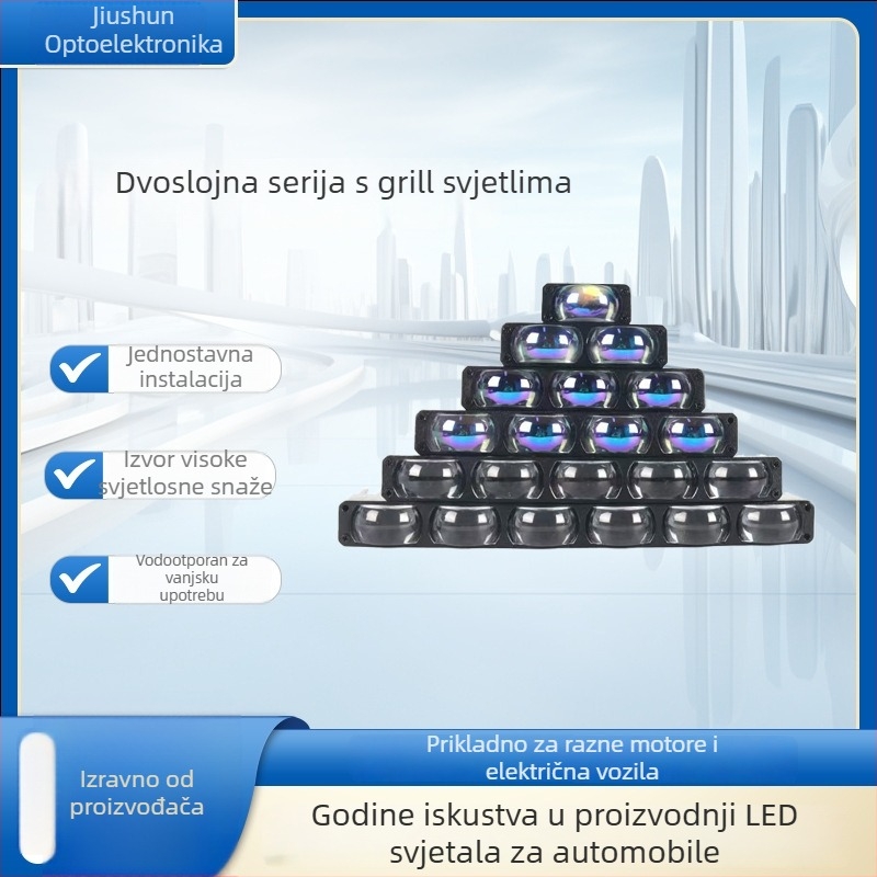 Motociklistički LED reflektor s aluminijskim kućištem, ulaz 12-80V, IP67 zaštita, LED izvor, model V80, vijek trajanja 50.000 sati