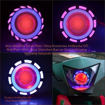 LED prednja svjetiljka za električni motocikl s dvostrukom optičkom lećom i laserskim snopom (10W, 12–80V, 1800 lm, CREE)