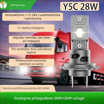 Univerzalno LED prednje svjetlo za auto s H4/H7 visokim/nižim snopom, izravna ugradnja, 28W, 12-24V