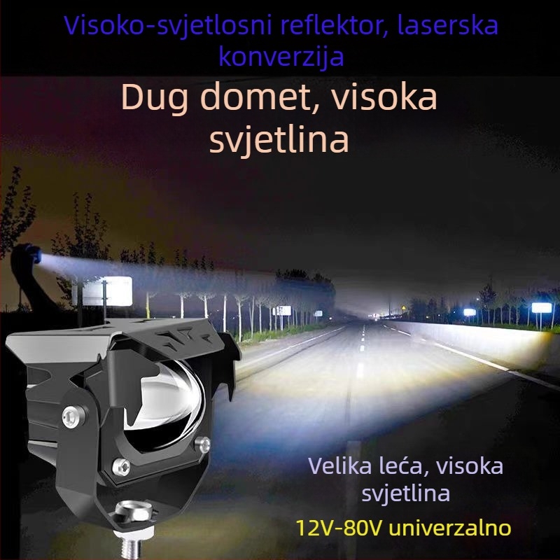 LED laserski reflektor za motocikl — vanjski ultra-jaki far za električna vozila