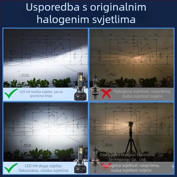 K5C/K6C LED prednje lampe za automobil, visoka snaga 65W, 4300K topla bijela, LED svjetla H4/H7