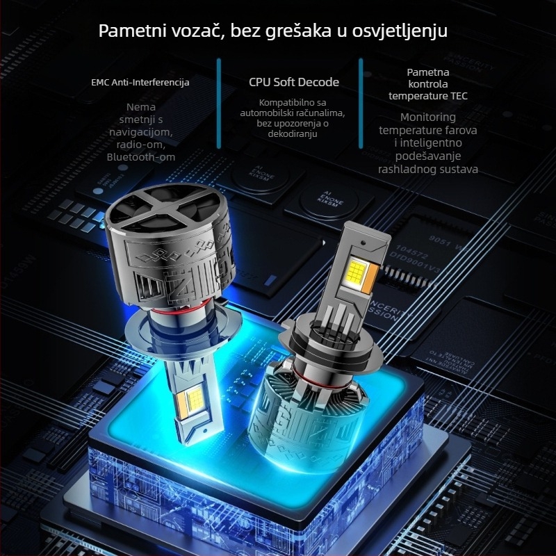 Dixiang T200 LED prednje svjetlo za auto 120W 12000lm 9-36V IP67 Kompatibilno s H7/H4/H11/9005