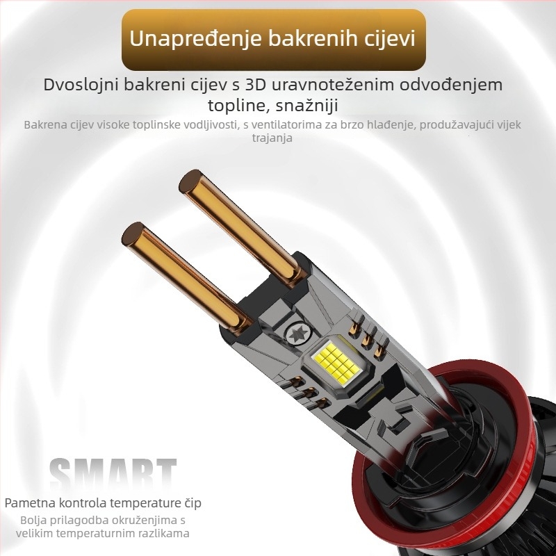 LED automobilska svjetla 200W visoke snage, 30 jezgren LED, H4/H7, cinkova legura, CANBUS dekodiranje