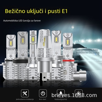 LED prednje svjetlo za automobil, bez ventilatora, inline dizajn, kompatibilno s H4/H1/H3/H7/H8, 20W, 12V, 3200 lm, aluminijsko kućište, IP65