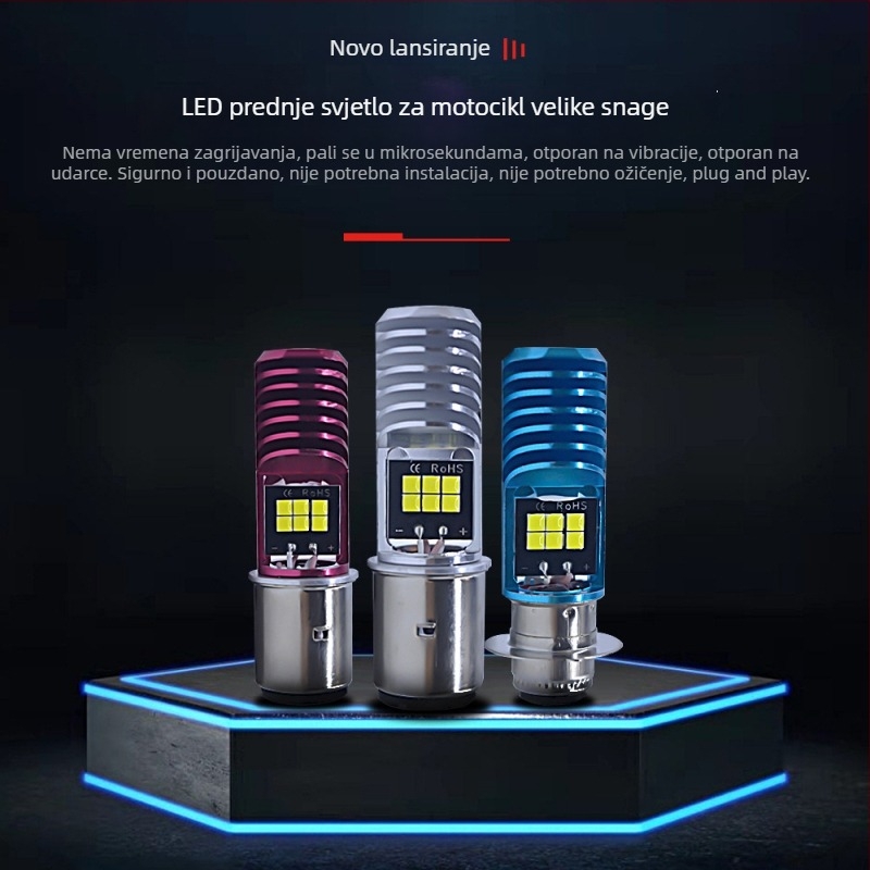 LED prednje svjetlo za motocikl H4/H6-3030-12SMD-8-80V