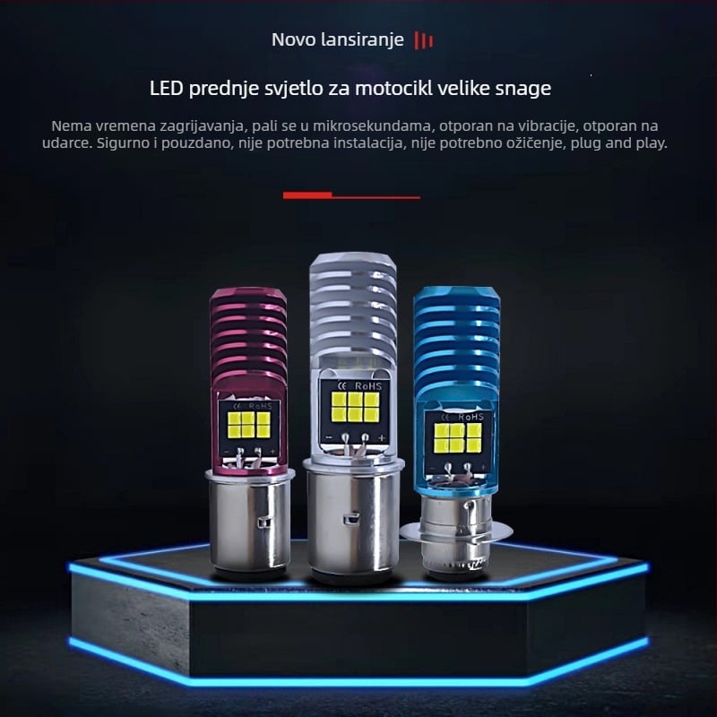 LED prednje svjetlo za motocikl H4/H6-3030-12SMD-8-80V