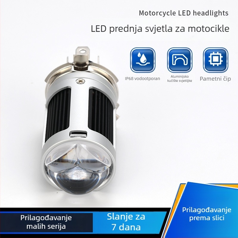 Motociklističko LED prednje svjetlo 26W/52W, 8000 lumena, IP68, avionski aluminij, visok i nizak snop