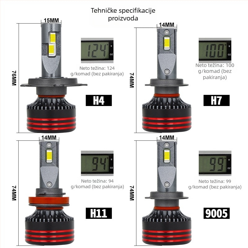 M8 Pro LED far za auto s integriranim visokim/nižim snopom, 60W/120W, 24V, IP67, vijek trajanja 50000 h