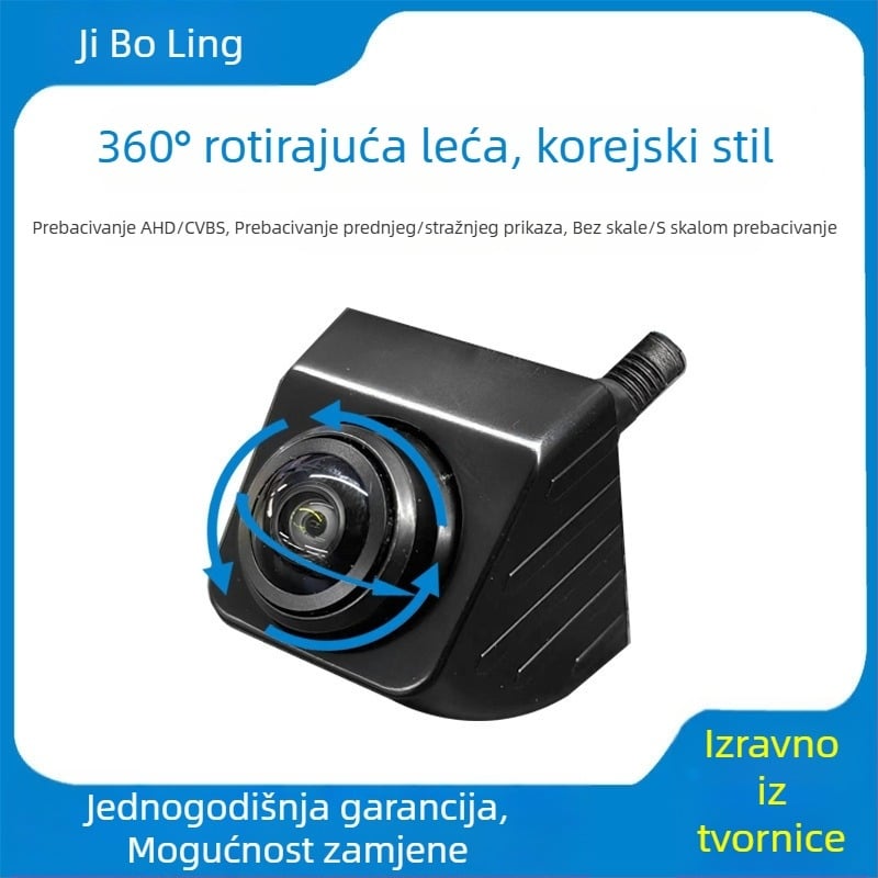 Automobilska stražnja kamera s 360° regulacijom kuta, AHD noćni vid sa zvjezdanim svjetlom, 12V, 1280×720, zrcalni prikaz