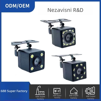 Automobilska kamera s HD noćnim vidom, stražnja kamera, 170° riblje oko široki kut, 1280×720 rezolucija, napajanje 12V