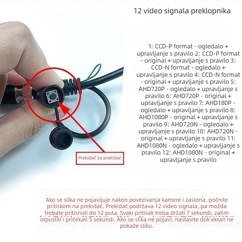 Kamionska kamera za parkiranje s četiri kanala, HD AHD za OEM zaslon, 1280x720