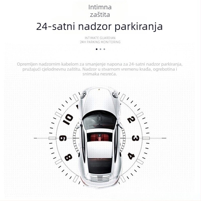 4-inčni automobilski DVR s tri kamere, prednja i stražnja kamera, 1080p HD noćni prikaz, ciklično snimanje