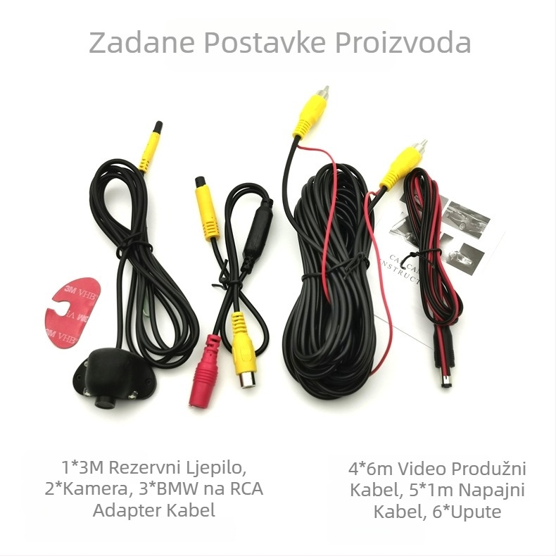 Kamera za mrtvi kut s automatskim osvjetljenjem, ne-destruktivna instalacija, praćenje desnog vida; snimke prtljaža naprijed/natrag/lijevo/desno. Model JKC-C10256, 12V, 800TVL, univerzalno podesiv kut, kućište silikon+metal