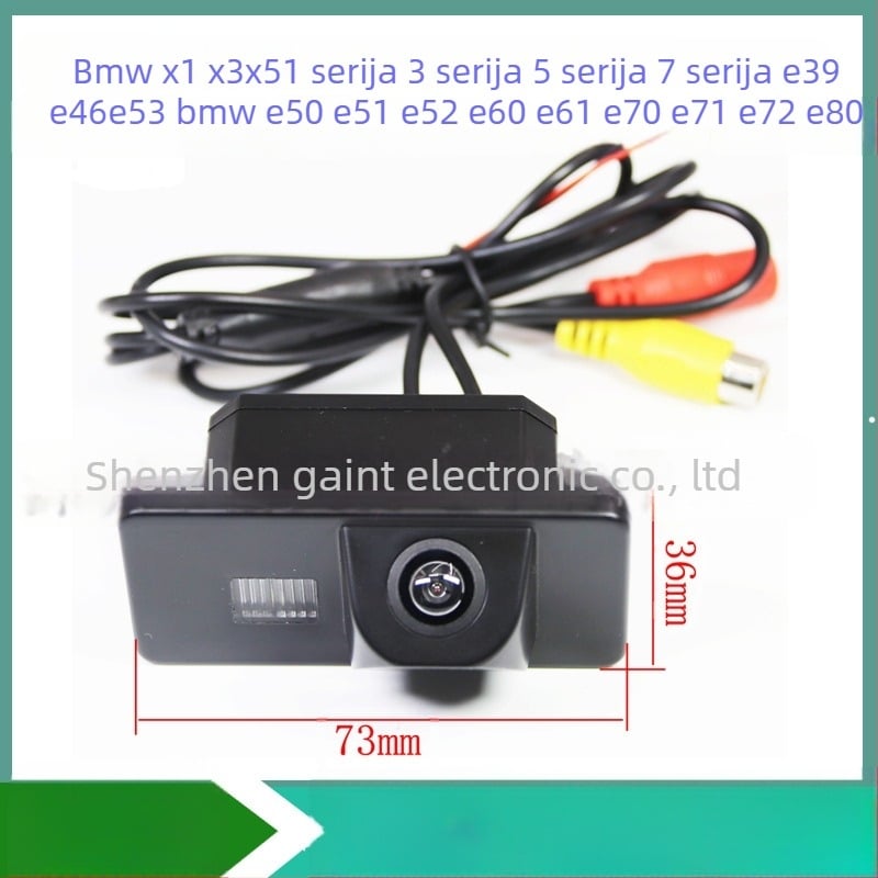 Zadnja kamera za okretanje za BMW X1 X3 1. serija 3. serija 5. serija 7. serija E39 E46 E53 E82; Model E4; Razlučivost 720x540; Napon 12V; Kut gledanja 170°