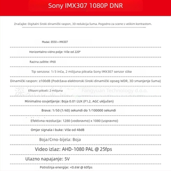 BG-307360 360° panoramska kamera s dekodiranjem, sve-u-jednom, AHD1080P, 2 MP, 180° podesivi ugao, 5V napajanje