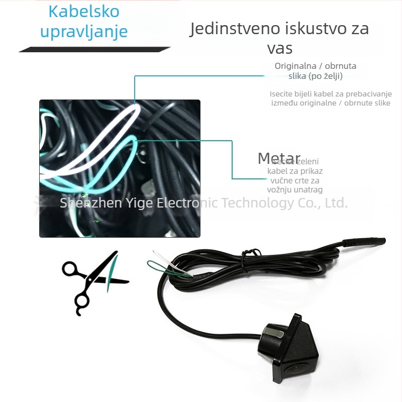 Kamera za mrtve zone automobila s 170° kutom gledanja, 1024x768 rezolucija, 12V napajanje, CVBS video signal, StarLight noćno vidjenje (YG-1058)
