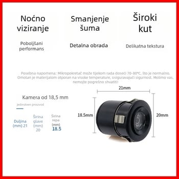 CCD kamera za backup 720p, podesiv kut, 12V DC napajanje, CCD senzor 640 TVL