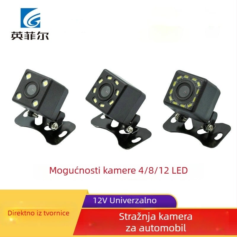 Vanjska 4-LED stražnja kamera s pet-pin interfejsom, HD noćni prikaz za auto DVR