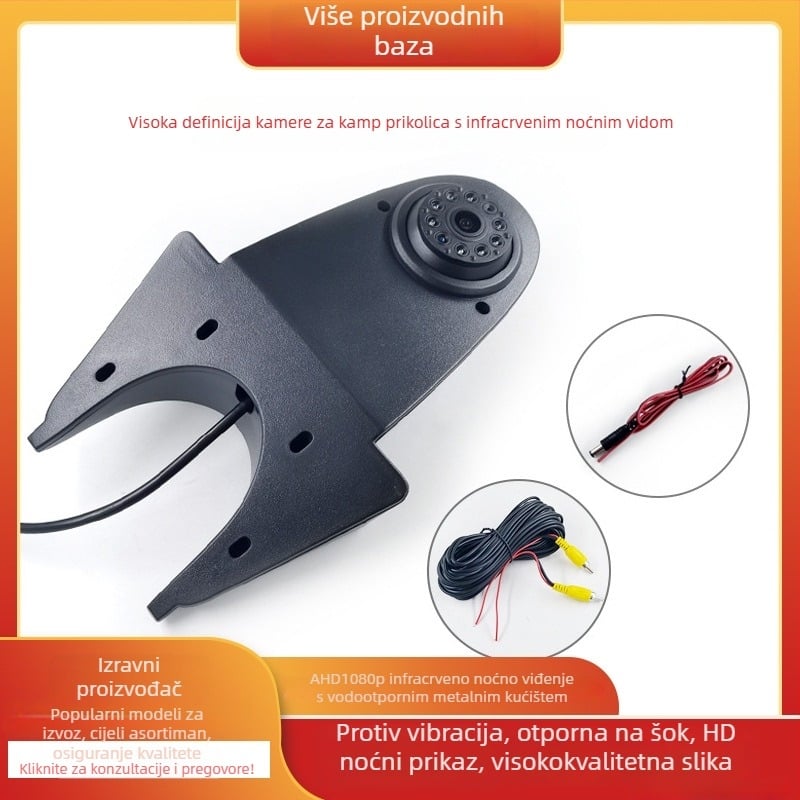 RV stražnja kamera s HD noćnim vidom, vodootporna, 170° kut gledanja, rezolucija 960x576, napajanje 12V