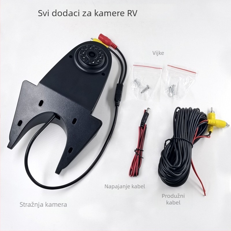 RV stražnja kamera s HD noćnim vidom, vodootporna, 170° kut gledanja, rezolucija 960x576, napajanje 12V
